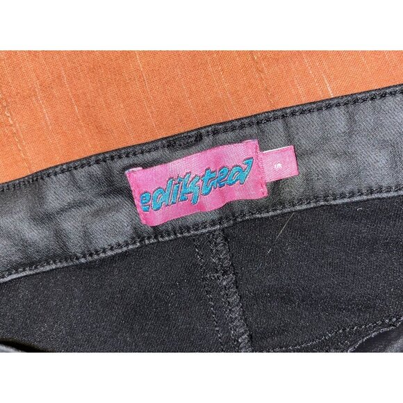 Edikted Black Luna Faux Leather Flare Leg Pants Women Size Small - Picture 5 of 10